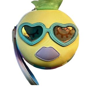 Betsey Johnson pineapple wristlet coin purse